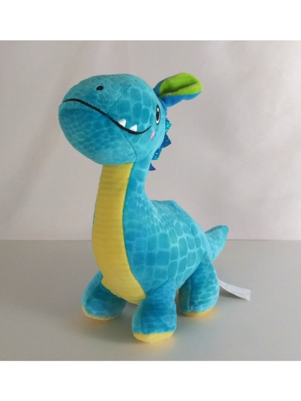 Way To Celebrate Easter Blue Dinosaur Wearing Bunny Ears 8" Plush